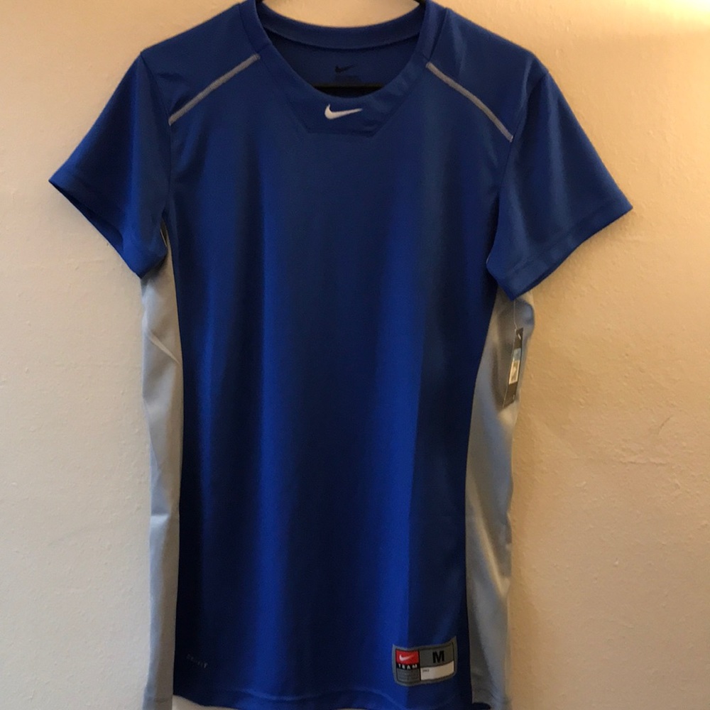 Nike Fast Pitch Softball Game Jersey Women's MEDIUM Blue Short Sleeve 51…